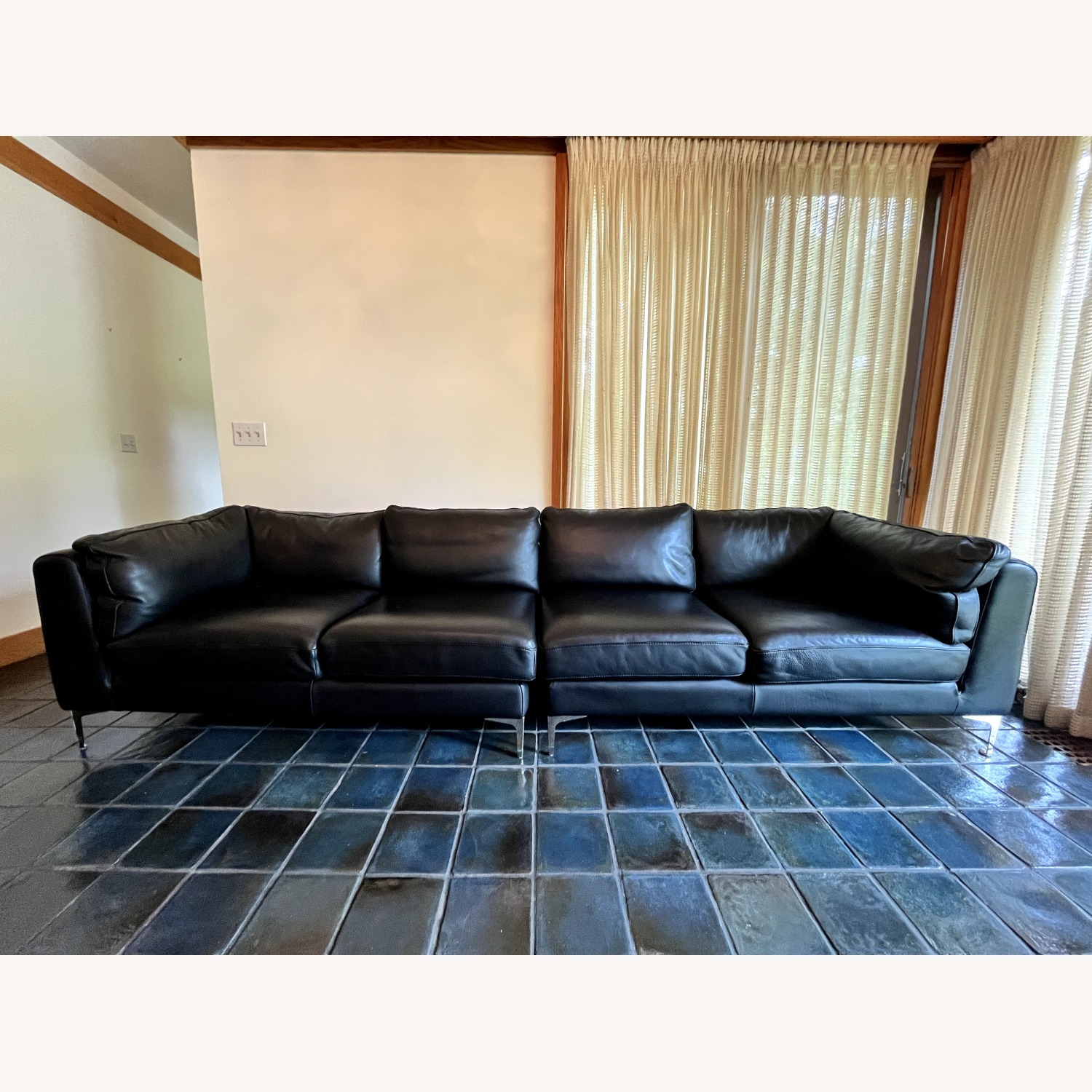 Design Within Reach Albert Black Leather Sectional - image-1