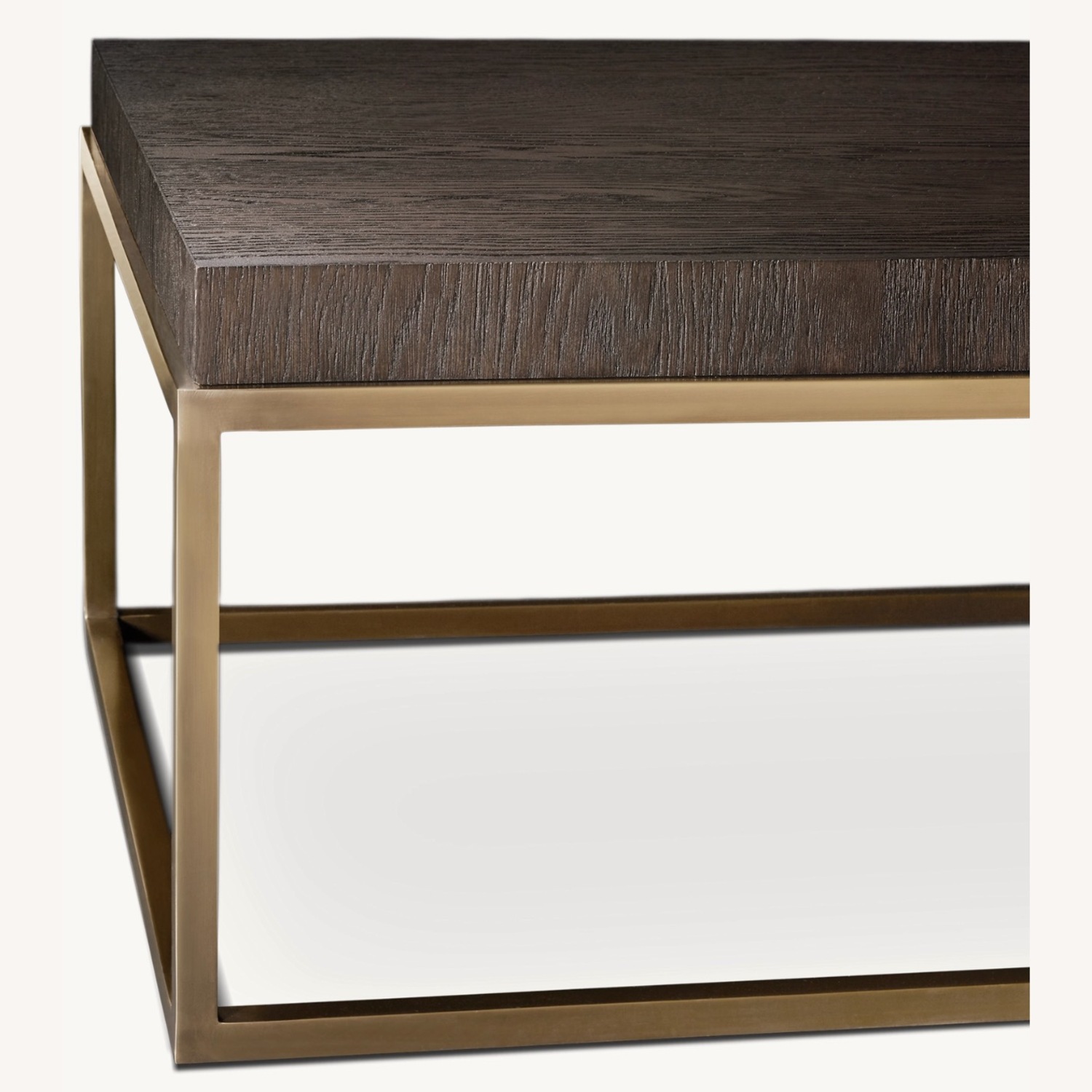 Restoration Hardware Coffee Table Oak and Brass - image-1