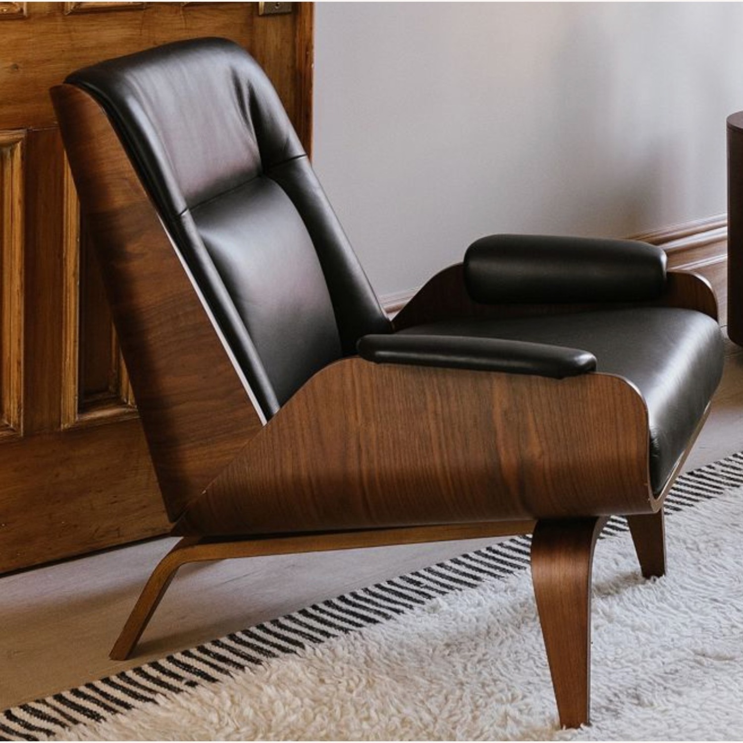 Paulo Bent Ply Leather and Solid Wood Chair - image-2