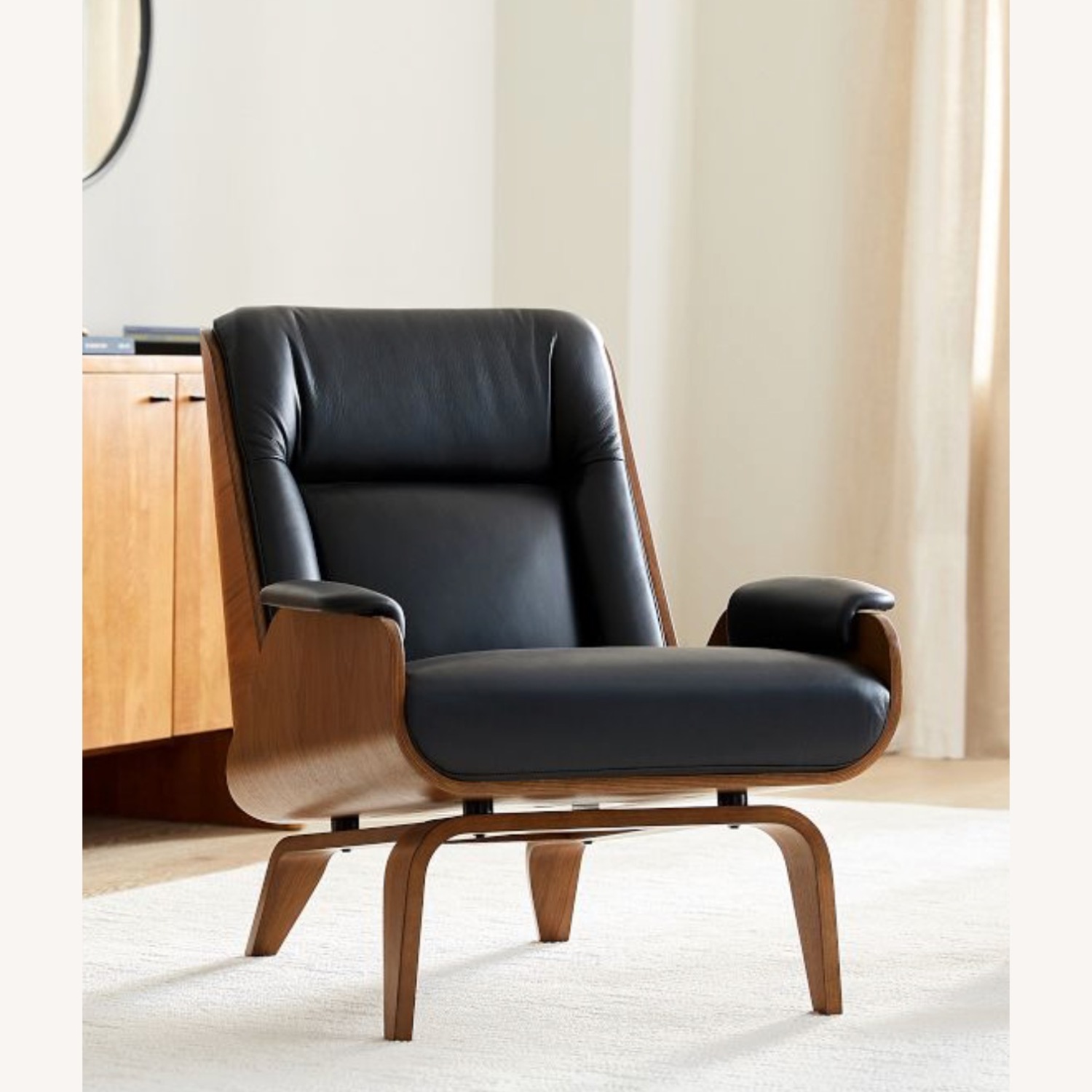 Paulo Bent Ply Leather and Solid Wood Chair - image-3