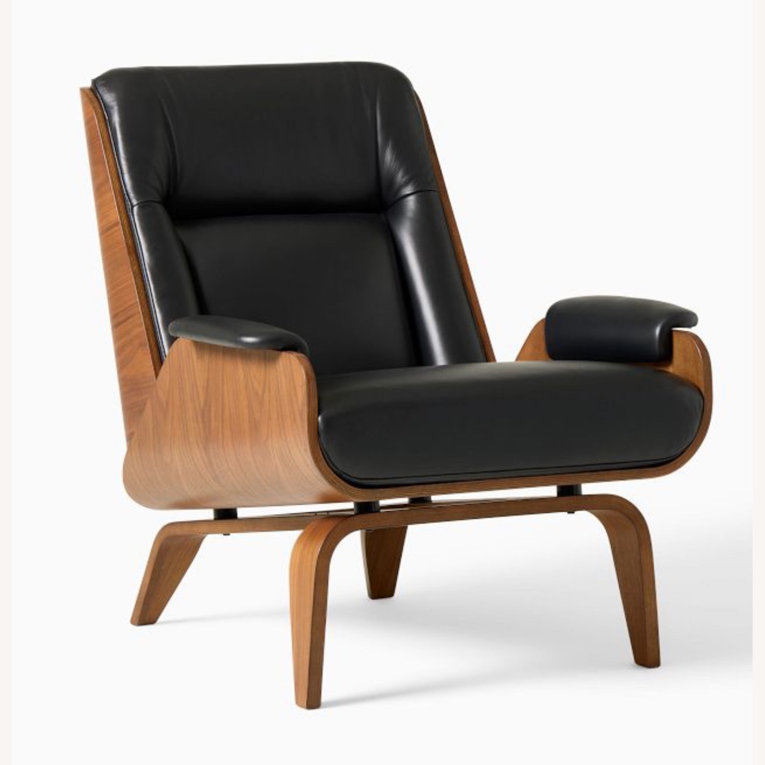 Paulo Bent Ply Leather and Solid Wood Chair - image-1