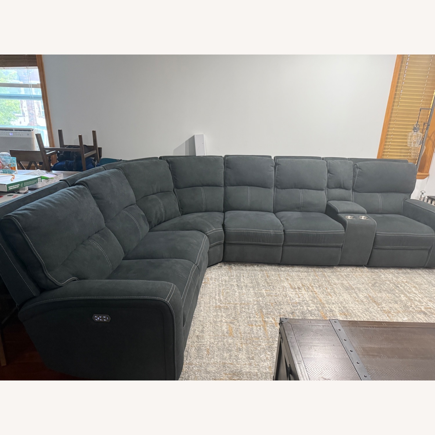 7 pc Power Sectional W Power Headrest & Lumbar - image-3
