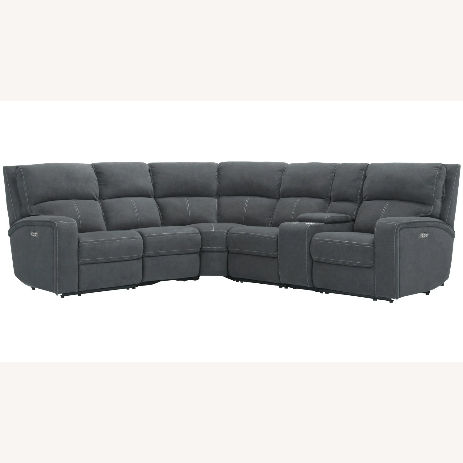 7 pc Power Sectional W Power Headrest & Lumbar - image-6