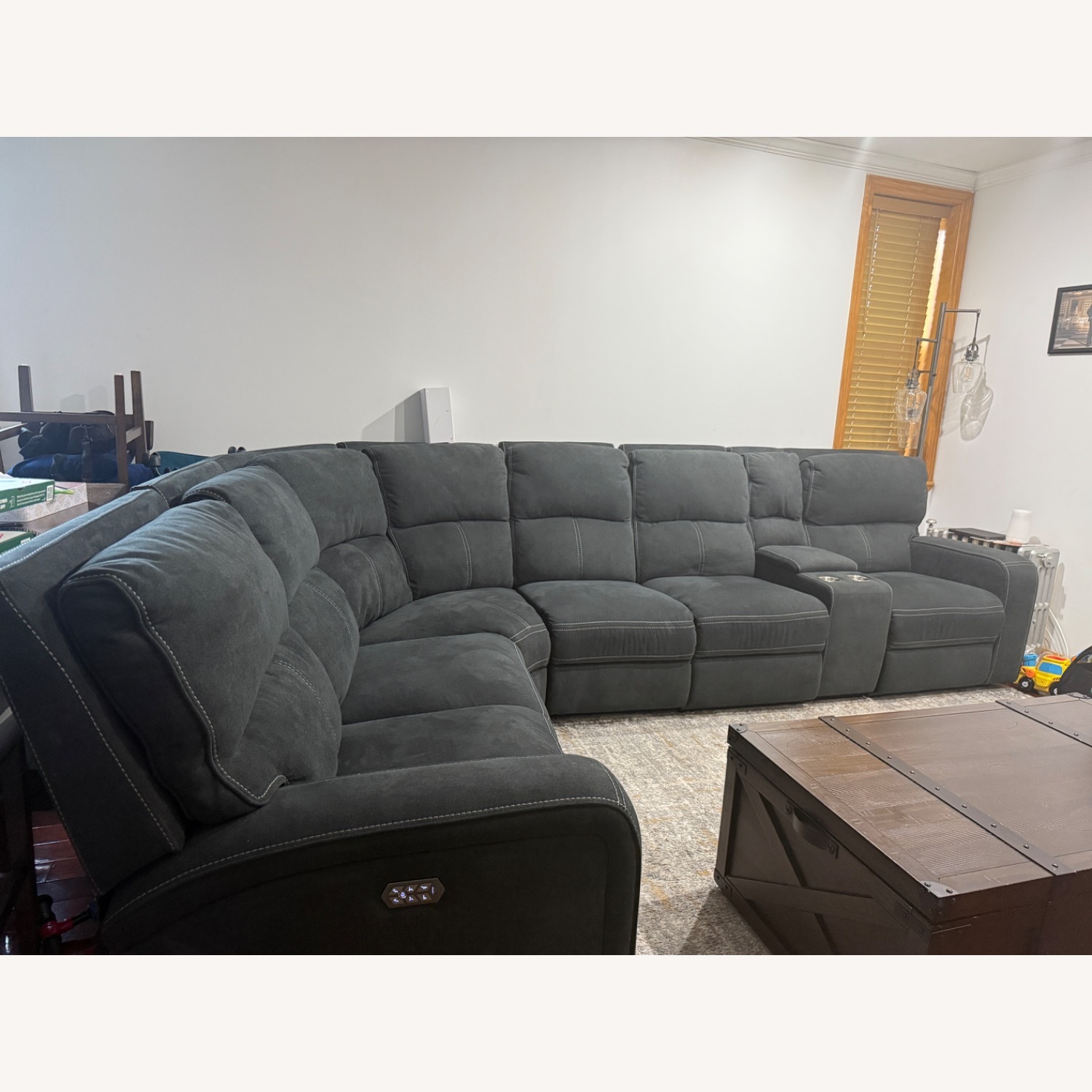 7 pc Power Sectional W Power Headrest & Lumbar - image-5