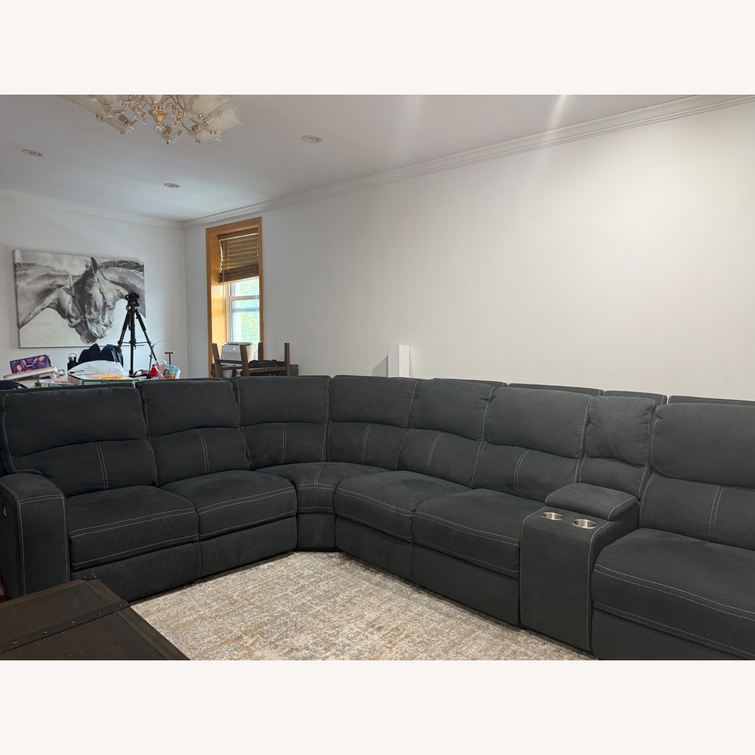 7 pc Power Sectional W Power Headrest & Lumbar - image-1