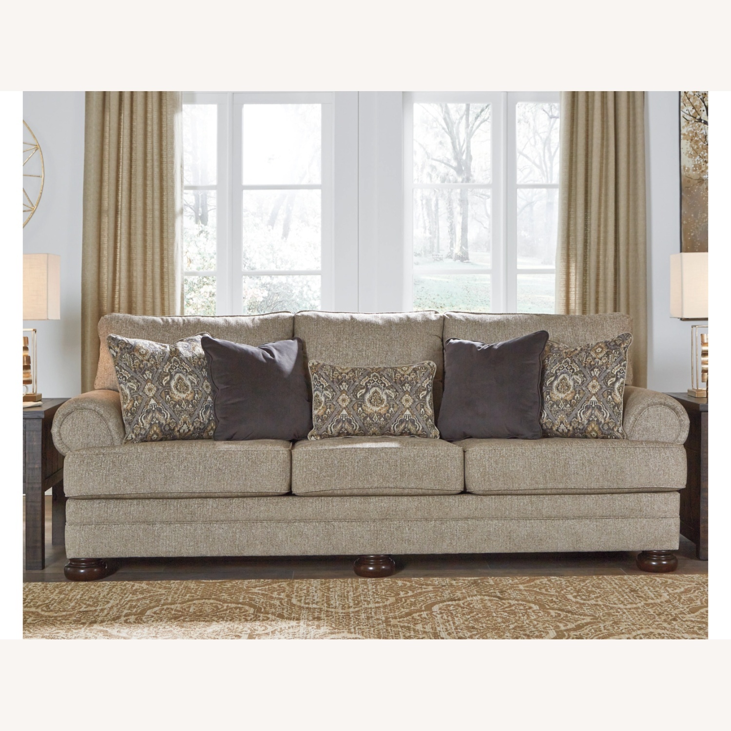 Ashley Furniture Beige Kananwood Sofa - image-4