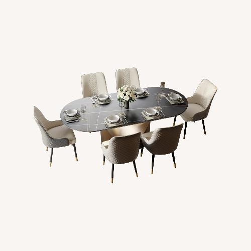 Used 71"Modern Oval Dining Table Set for sale on AptDeco