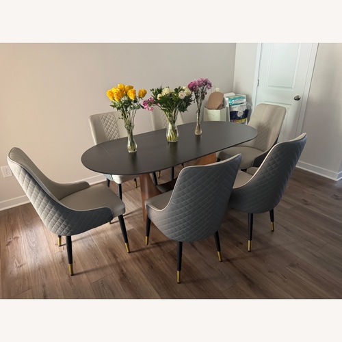 Used 71"Modern Oval Dining Table Set for sale on AptDeco