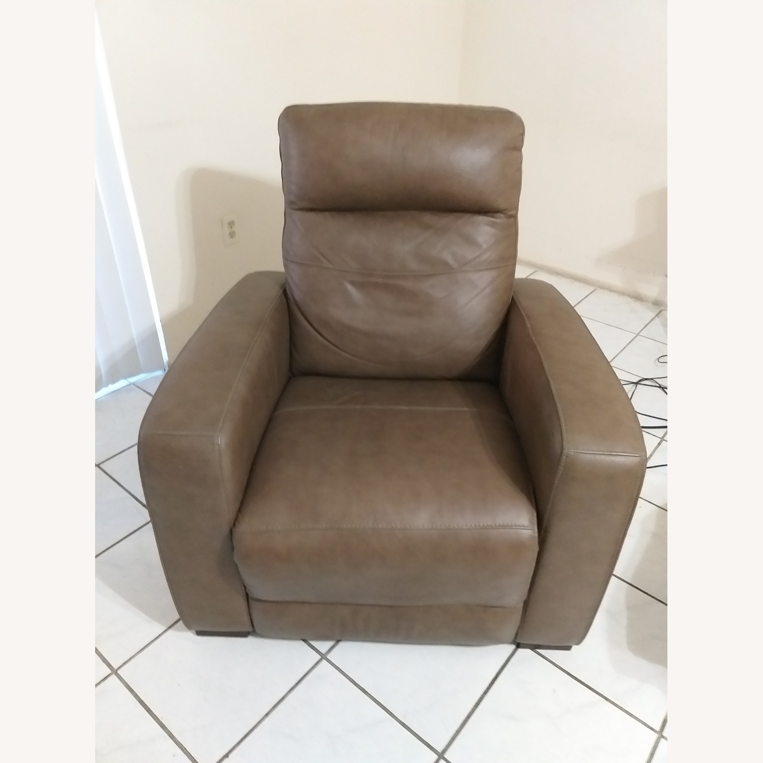 American Signature Power Leather Recliner - image-1