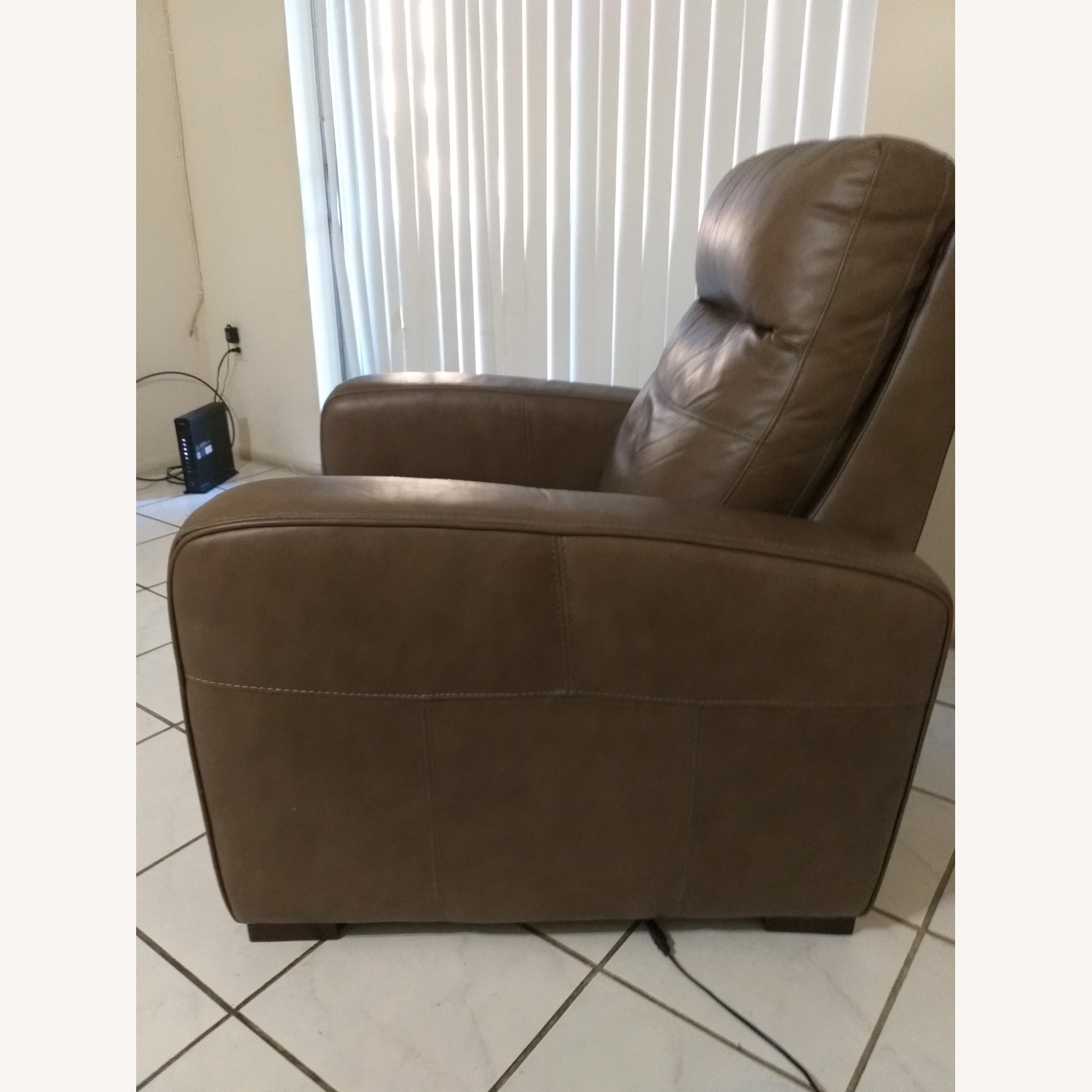 American Signature Power Leather Recliner - image-3