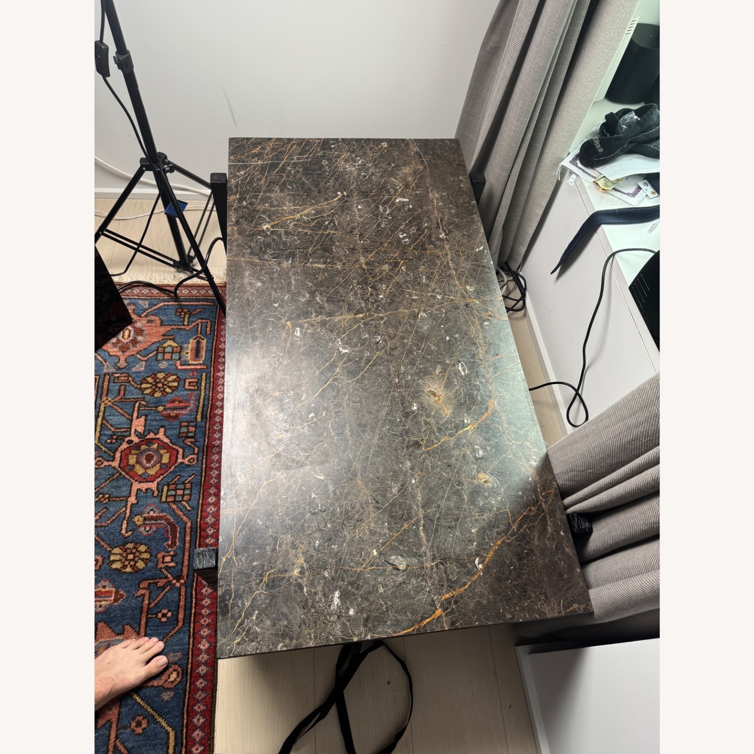 CB2 Marble Coffee Table - image-1