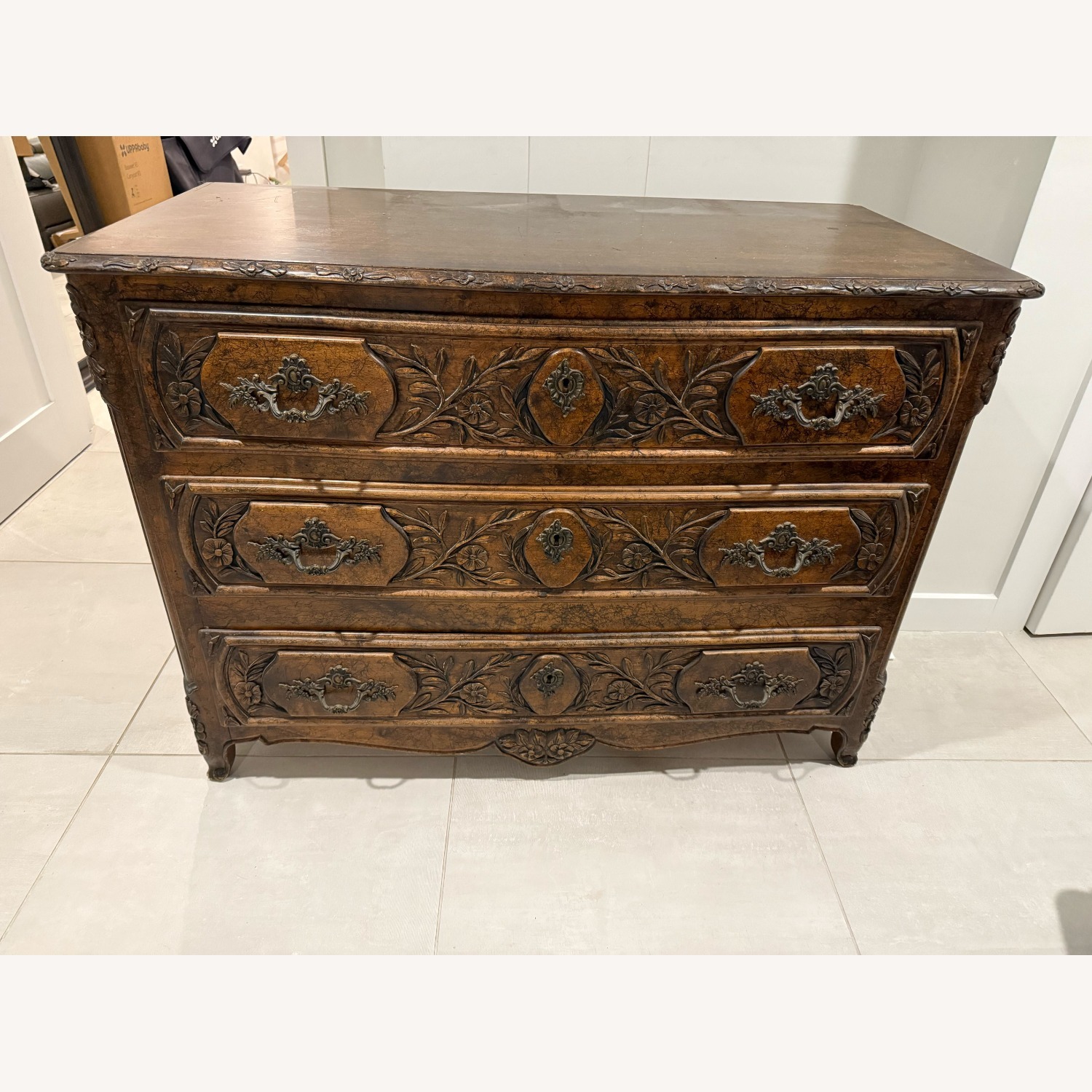 Antique Hardwood Dresser - image-1