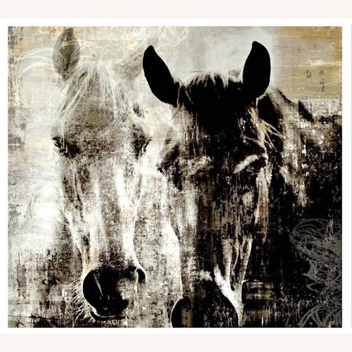 Used Horchow Framed Equestrian Oversized Wall Art for sale on AptDeco