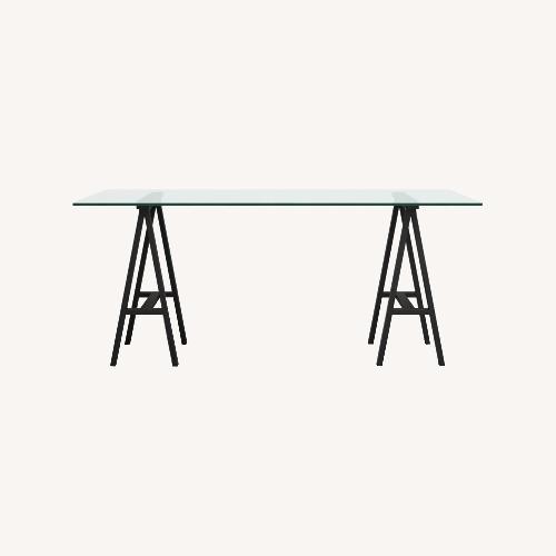 Used Joss & Main Tigerlily Glass Office Desk for sale on AptDeco