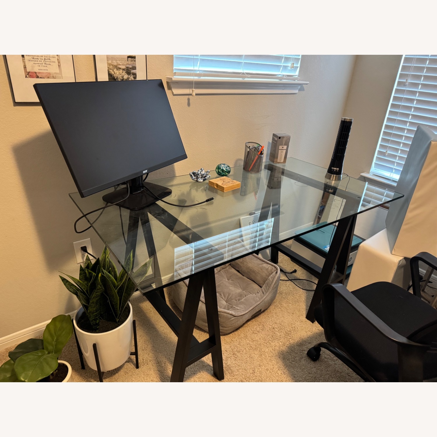 Joss & Main Tigerlily Glass Office Desk - image-2