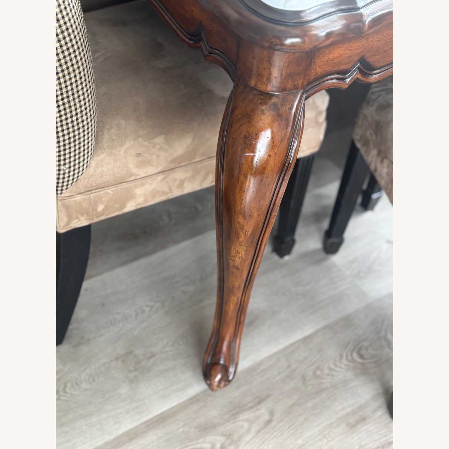 Wood Dining Set with 8 Custom Upholstered Chairs - image-4