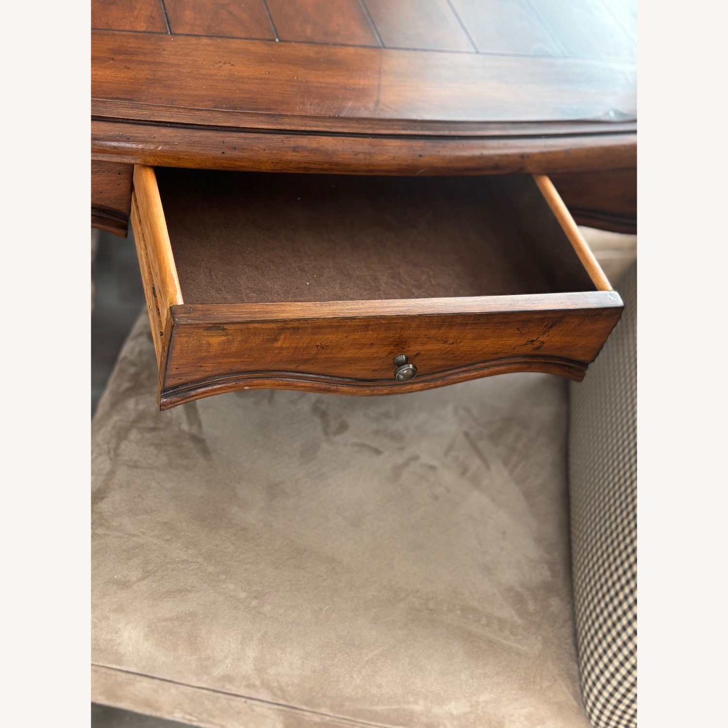 Wood Dining Set with 8 Custom Upholstered Chairs - image-3