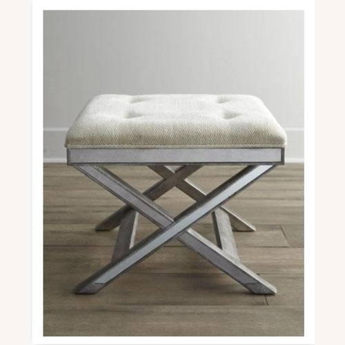 Used Mirrored X Frame Vanity Stool for sale on AptDeco