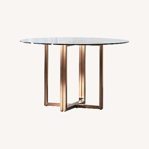 Used CB2 Glass Dining Table and Chairs for sale on AptDeco