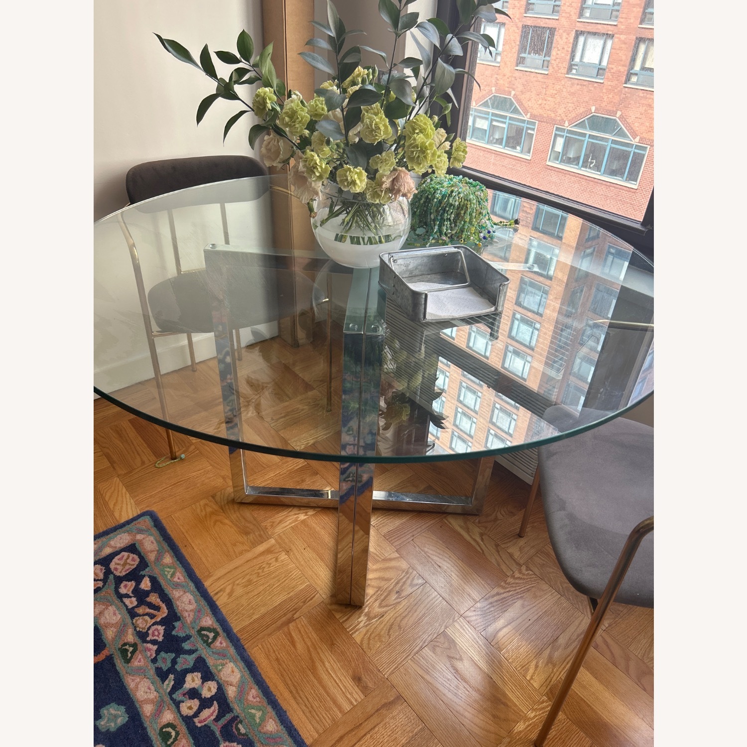 CB2 Glass Dining Table and Chairs - image-3