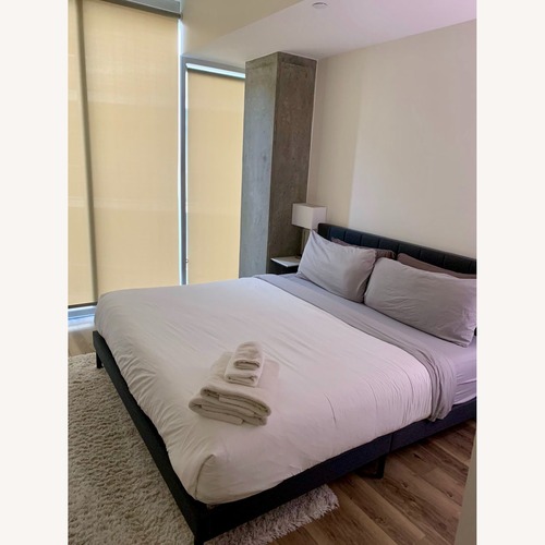 Used Wayfair King Size Bedframe Dark Grey  for sale on AptDeco