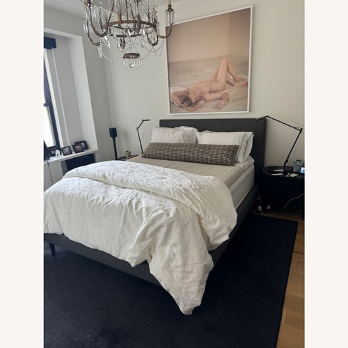 Used Room & Board Ella Grey Queen Bed for sale on AptDeco