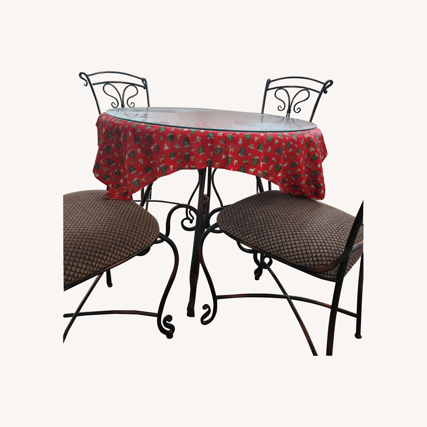 Small Round Breakfast Table with 4 Chairs  - image-0