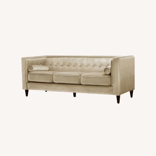 Used Wayfair Roberta Velvet Arm Sofa Beige  for sale on AptDeco