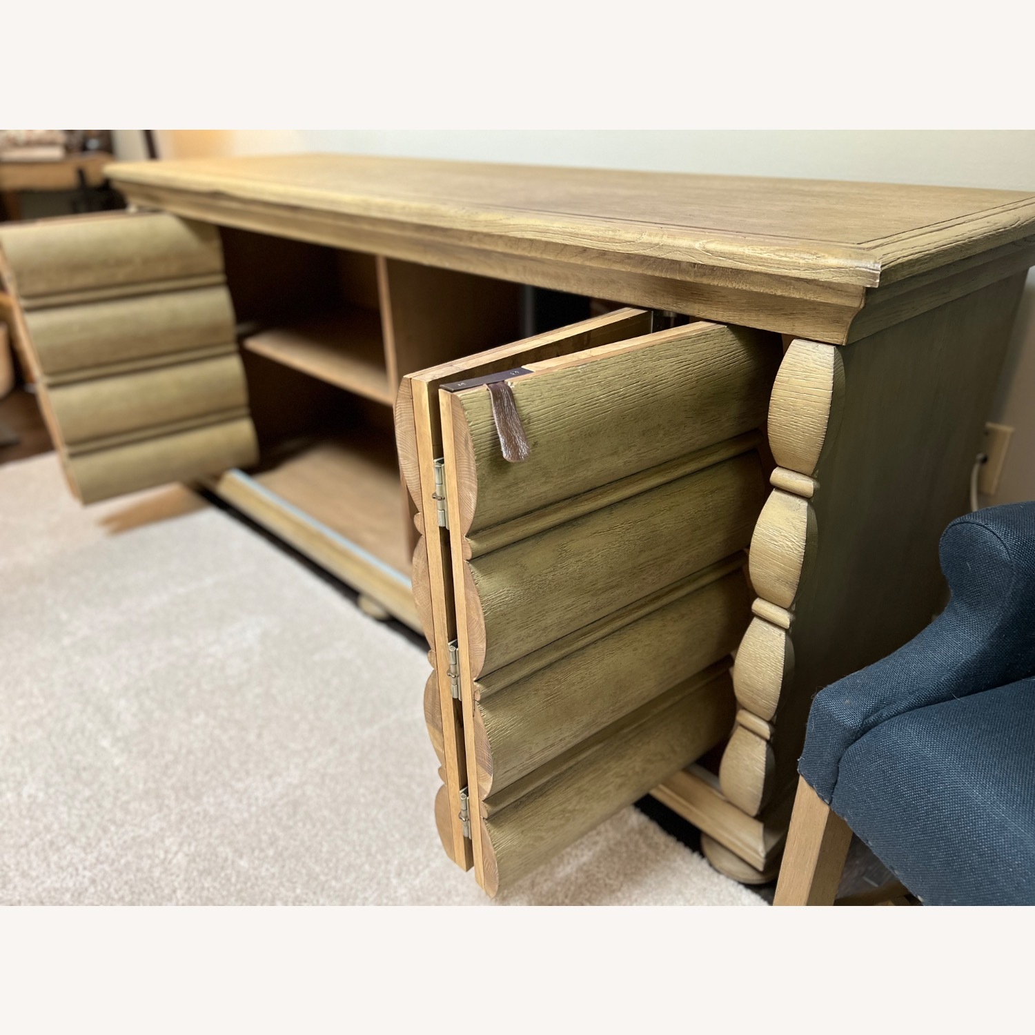 RH Antique-Style 19th Century Rounded Oak Cabinet - image-4