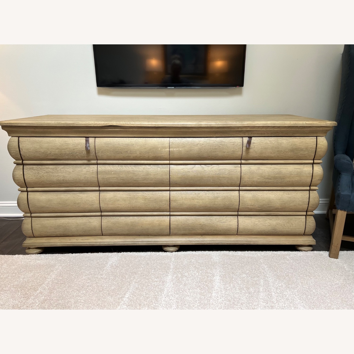 RH Antique-Style 19th Century Rounded Oak Cabinet - image-1