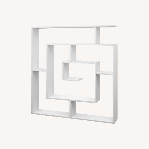 Used Wayfair Abston White Geometric Bookcase for sale on AptDeco