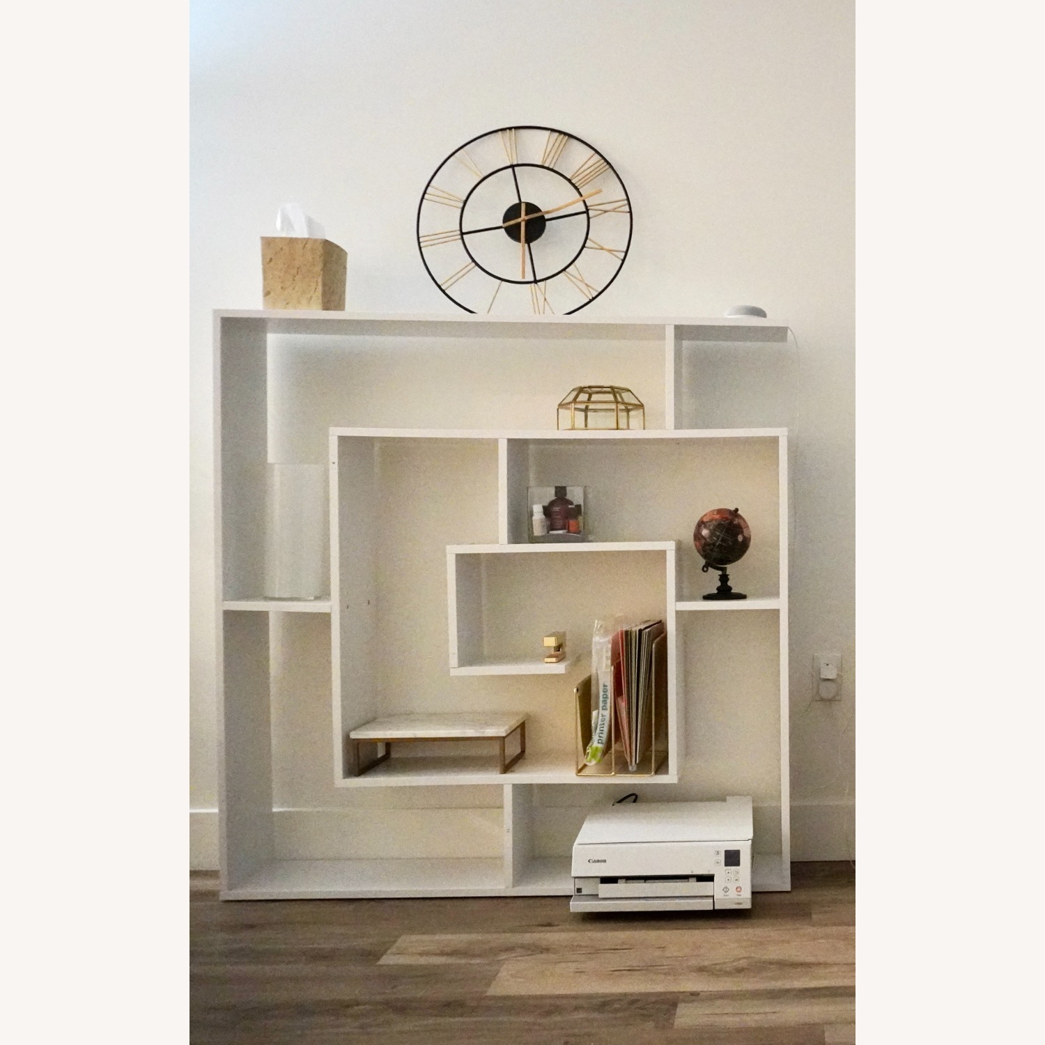 Wayfair Abston White Geometric Bookcase - image-8