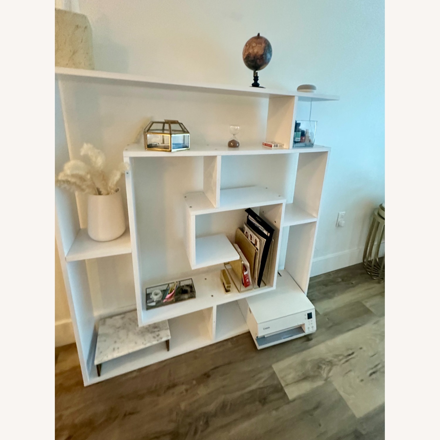 Wayfair Abston White Geometric Bookcase - image-7