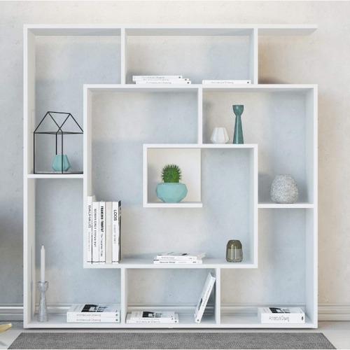 Used Wayfair Abston White Geometric Bookcase for sale on AptDeco