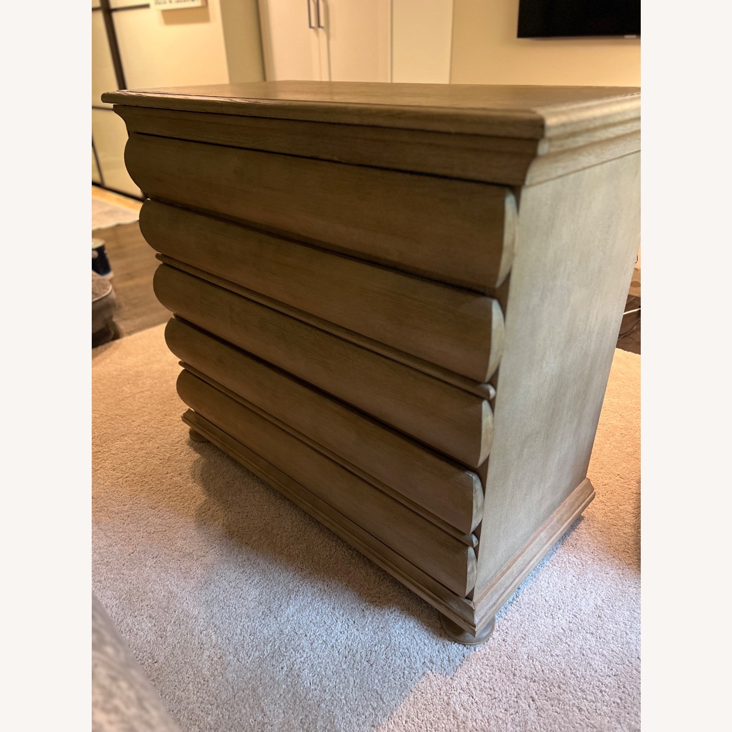 Swedish Round Oak Chest of Drawers - image-1