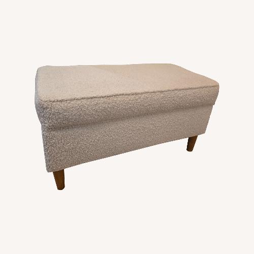 Used World Market Shearling Storage Bench for sale on AptDeco