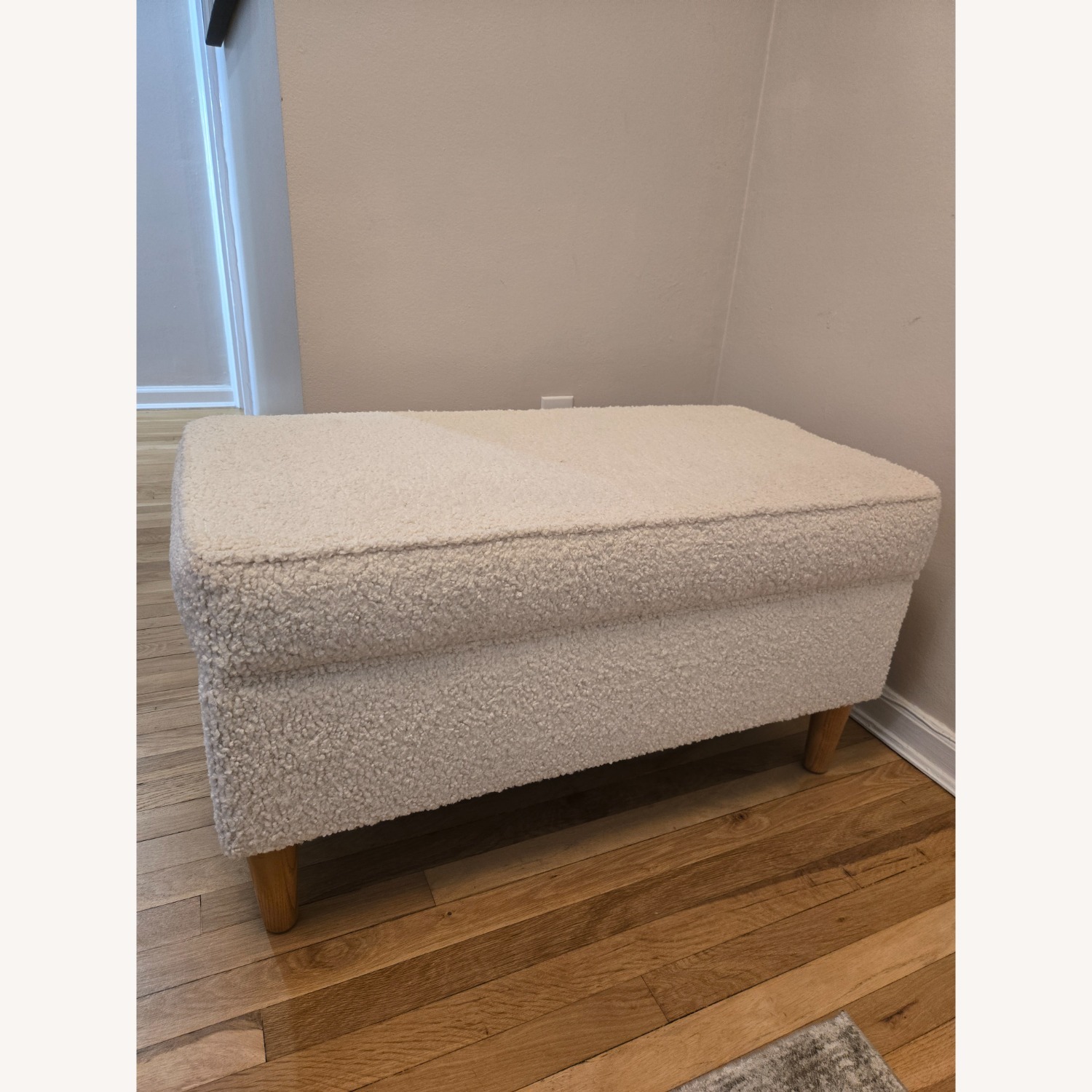World Market Shearling Storage Bench - image-1