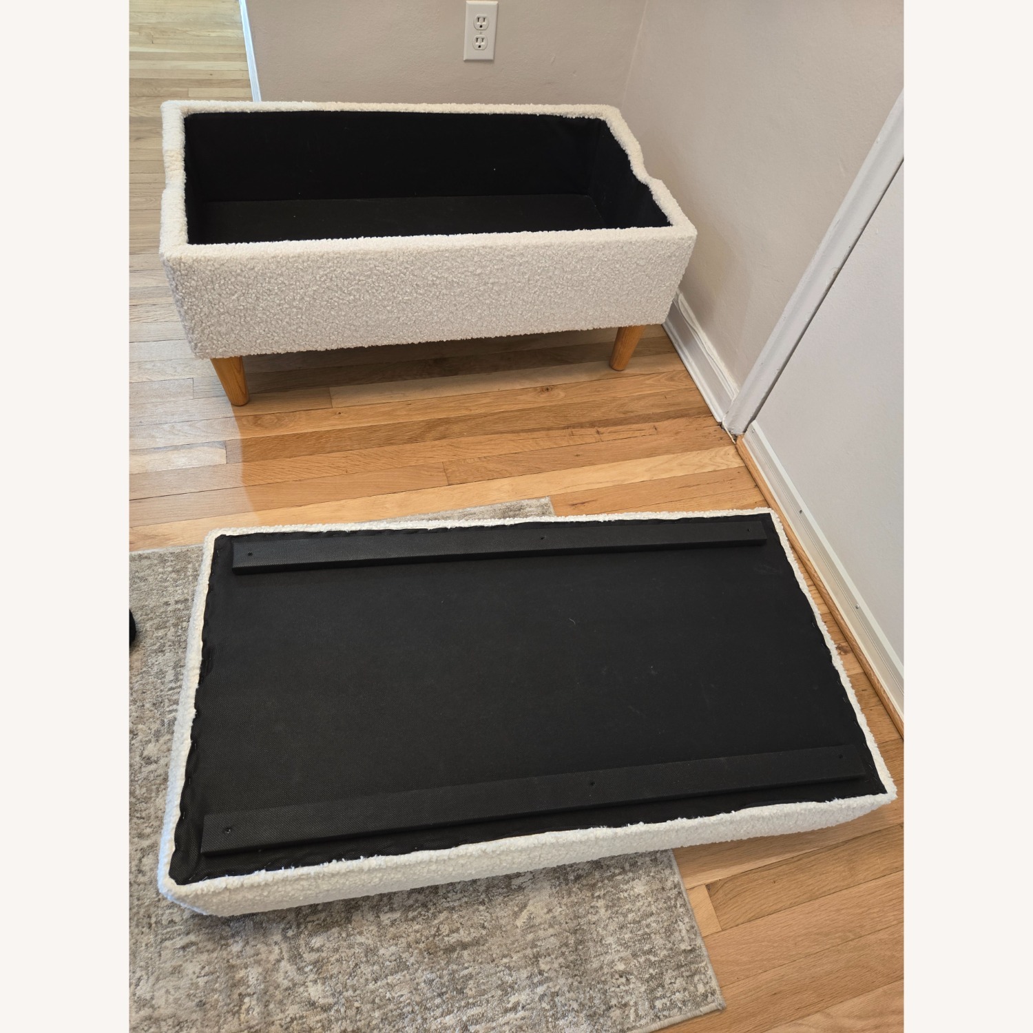 World Market Shearling Storage Bench - image-7