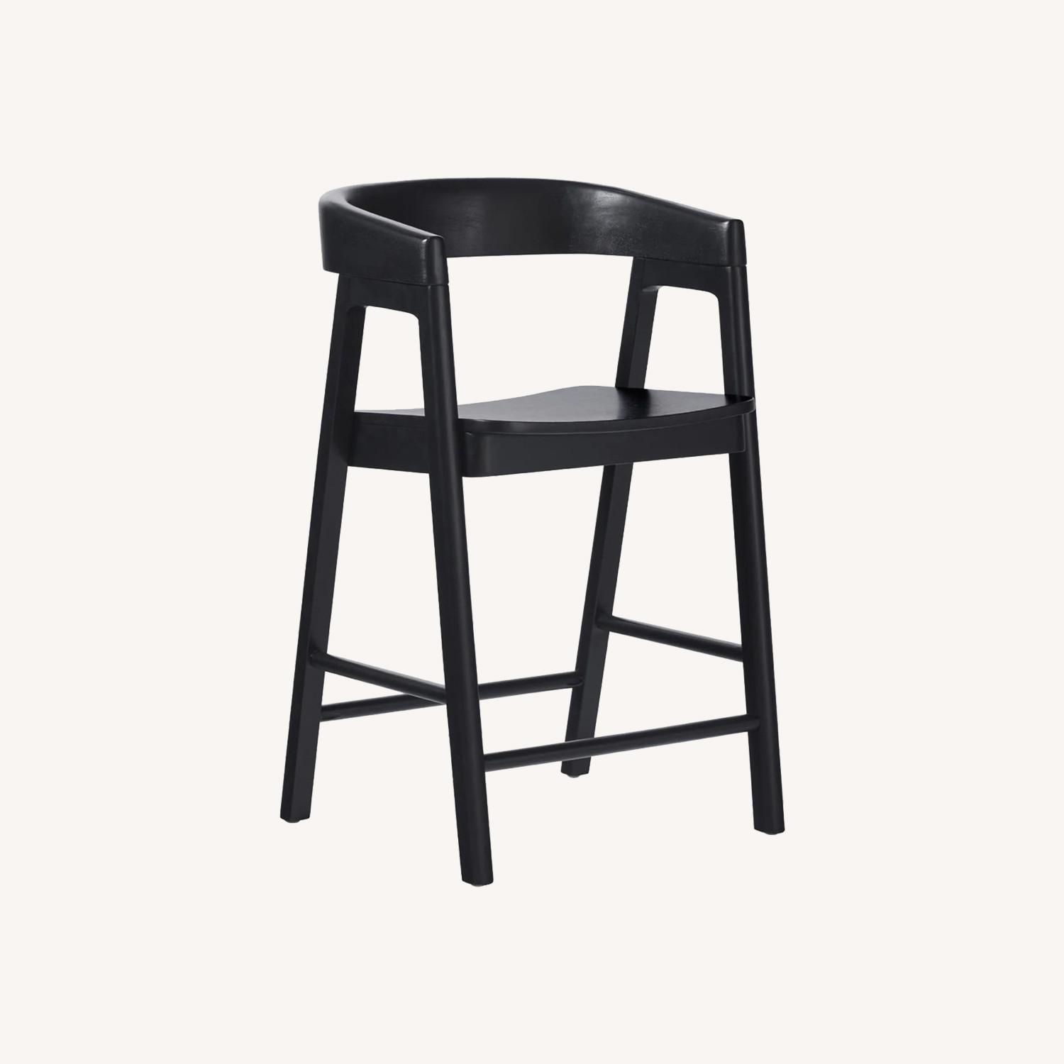 Set of 3 Counter Height Bar Stools Black - image-0
