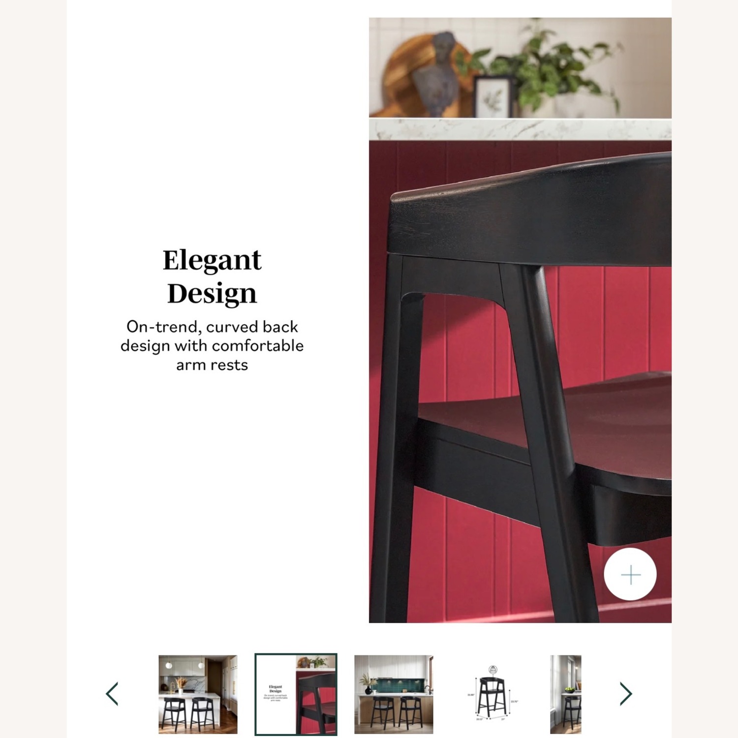 Set of 3 Counter Height Bar Stools Black - image-6