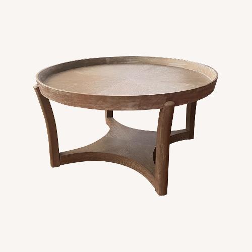 Used Hooker Round Beige Gray Cocktail Table for sale on AptDeco
