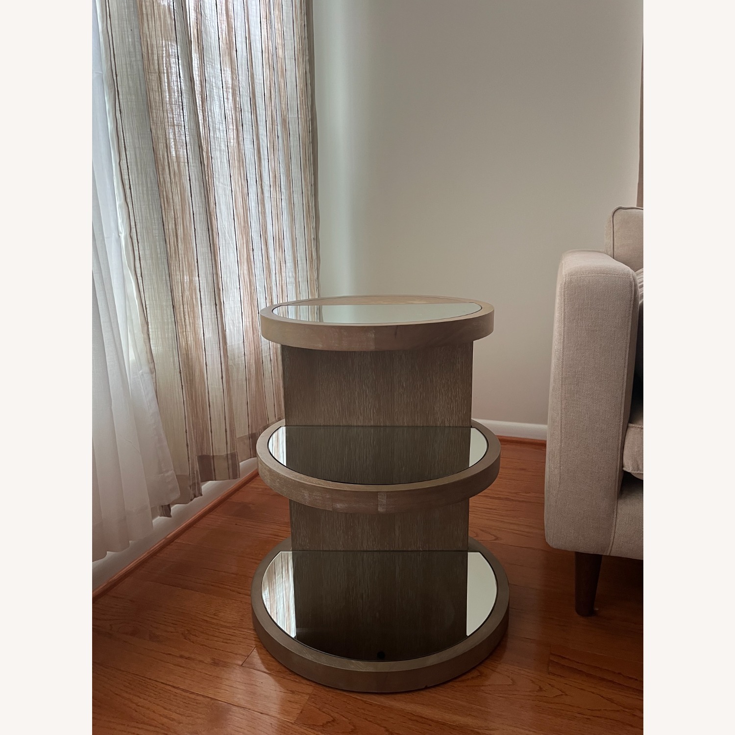 Hooker Round Beige Gray Side Table - image-2