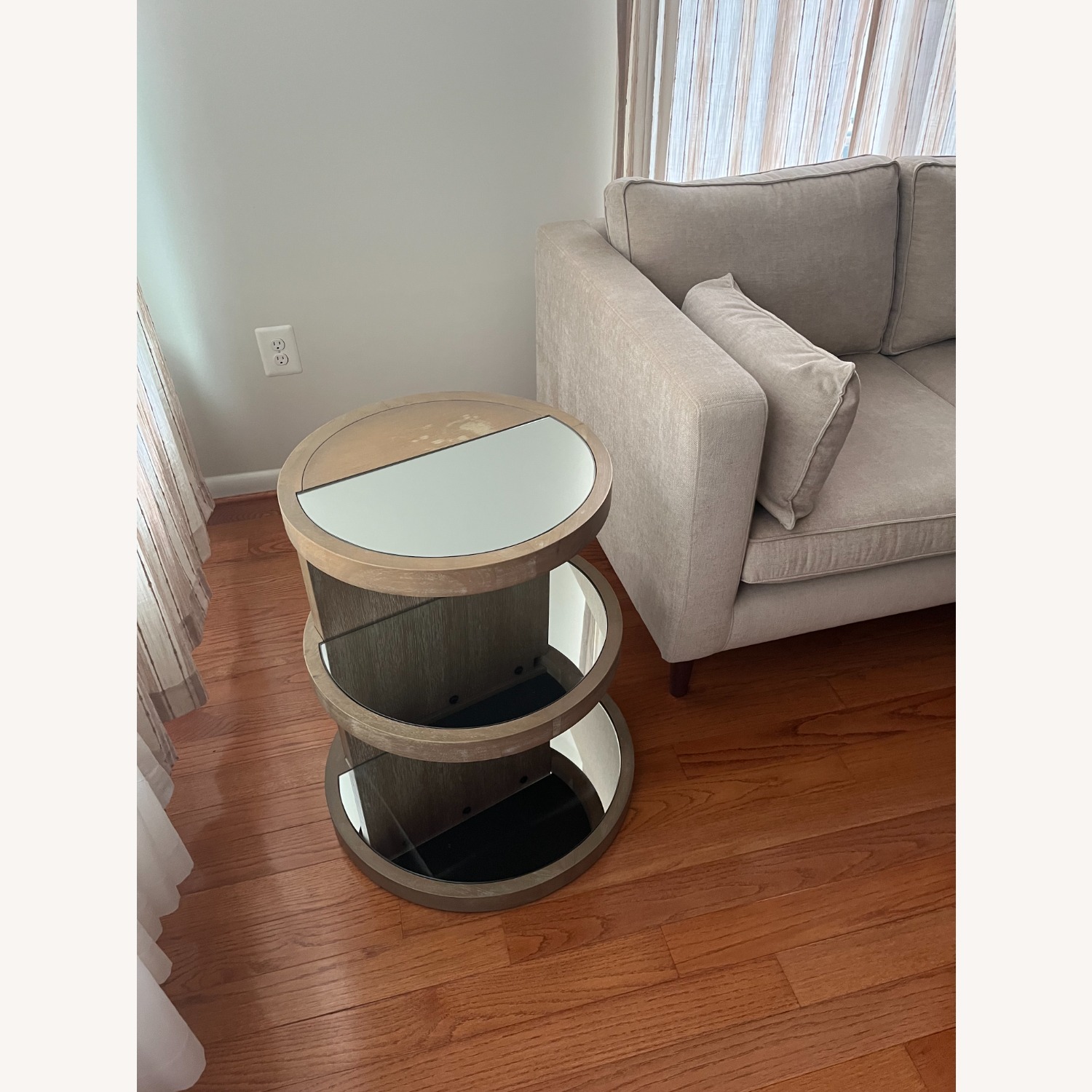 Hooker Round Beige Gray Side Table - image-3