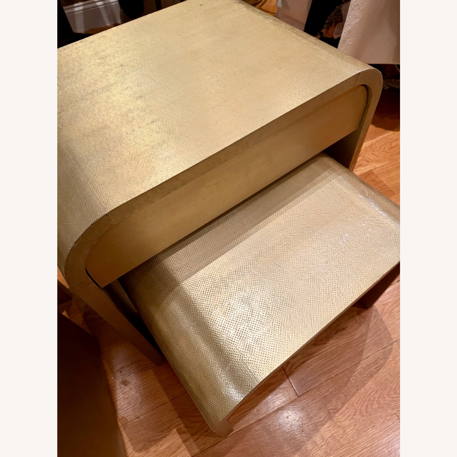 West Elm Vella Gold Nesting Table Nightstands - image-7