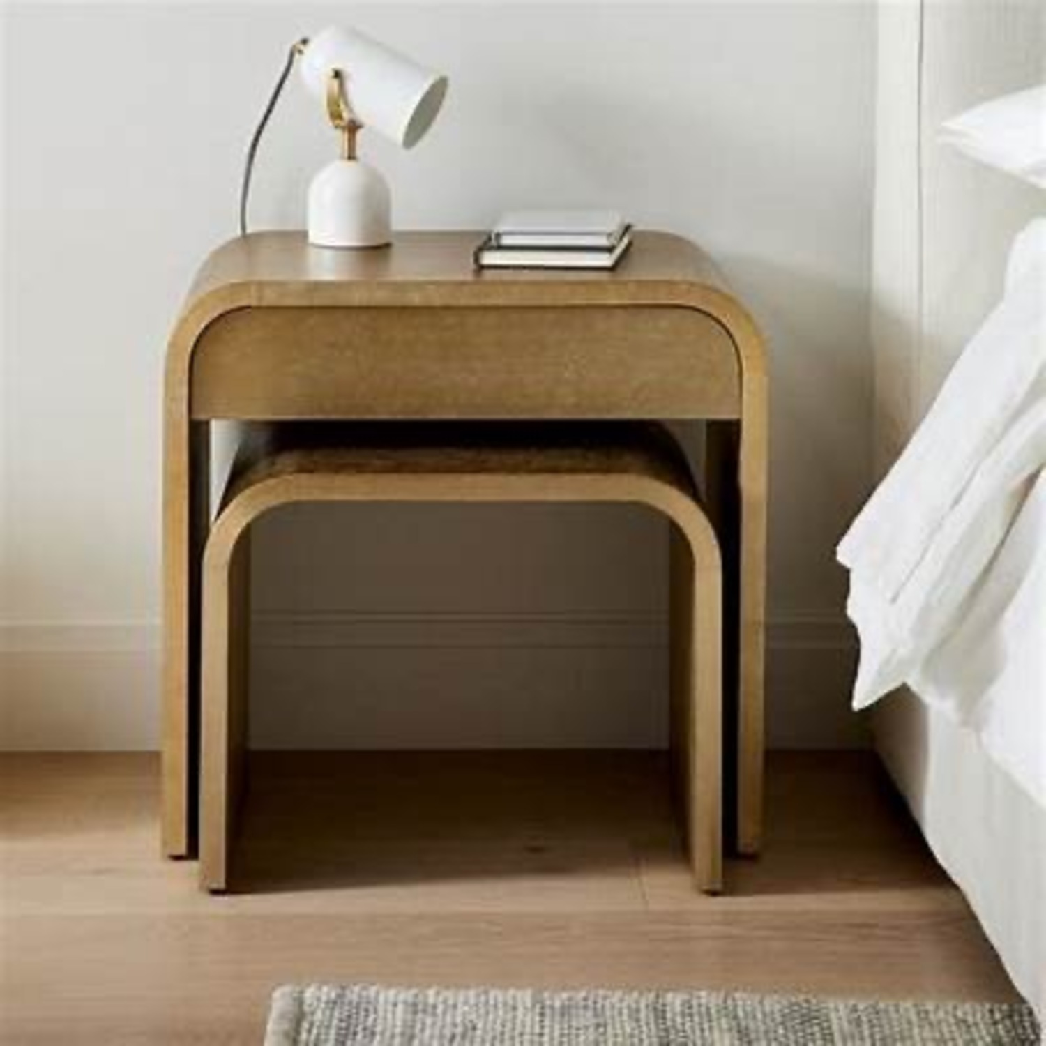 West Elm Vella Gold Nesting Table Nightstands - image-1