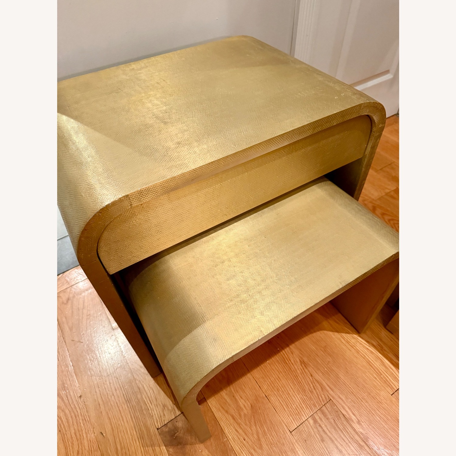 West Elm Vella Gold Nesting Table Nightstands - image-6