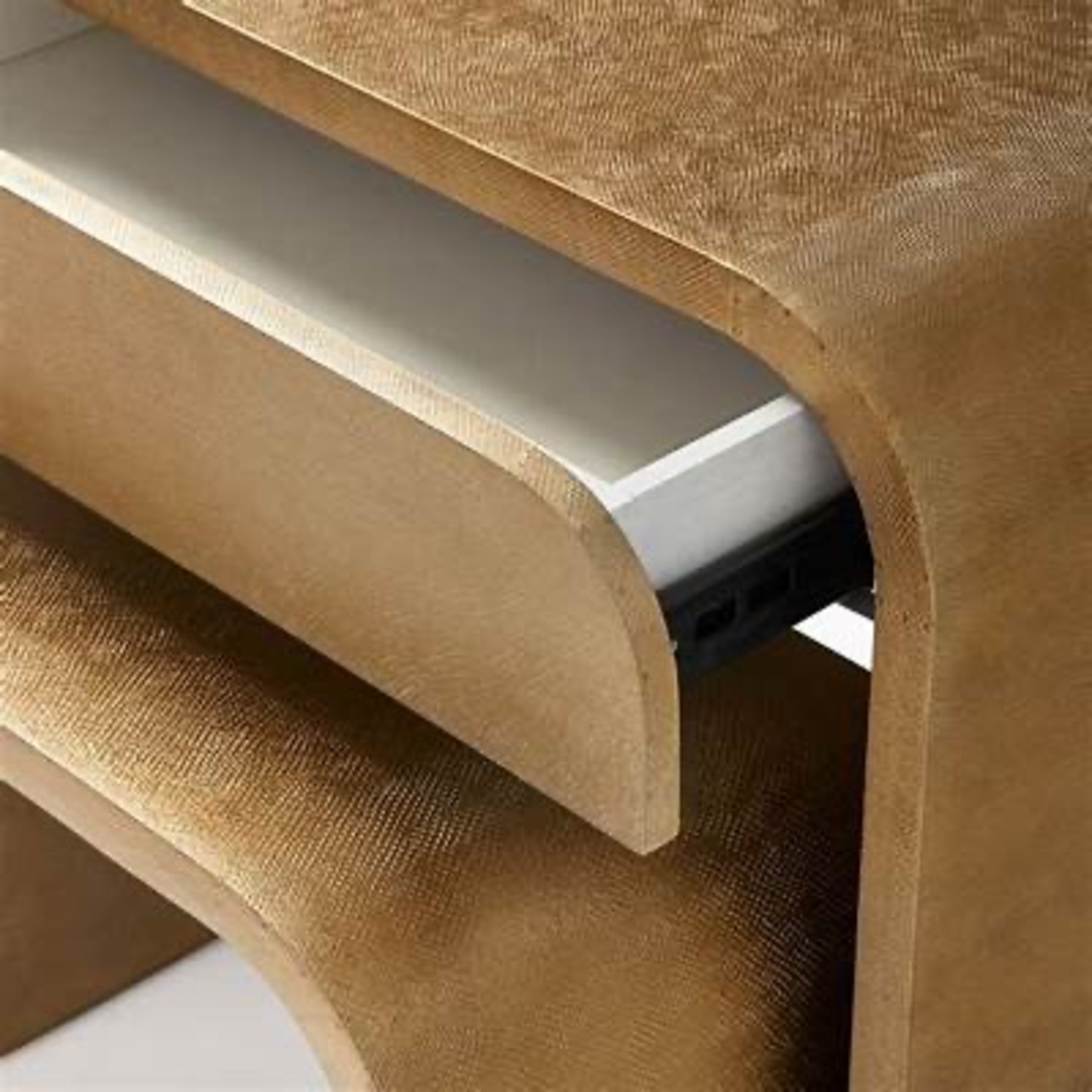 West Elm Vella Gold Nesting Table Nightstands - image-5