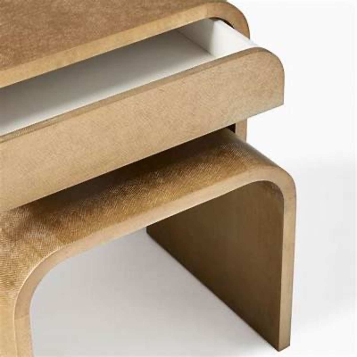 West Elm Vella Gold Nesting Table Nightstands - image-4
