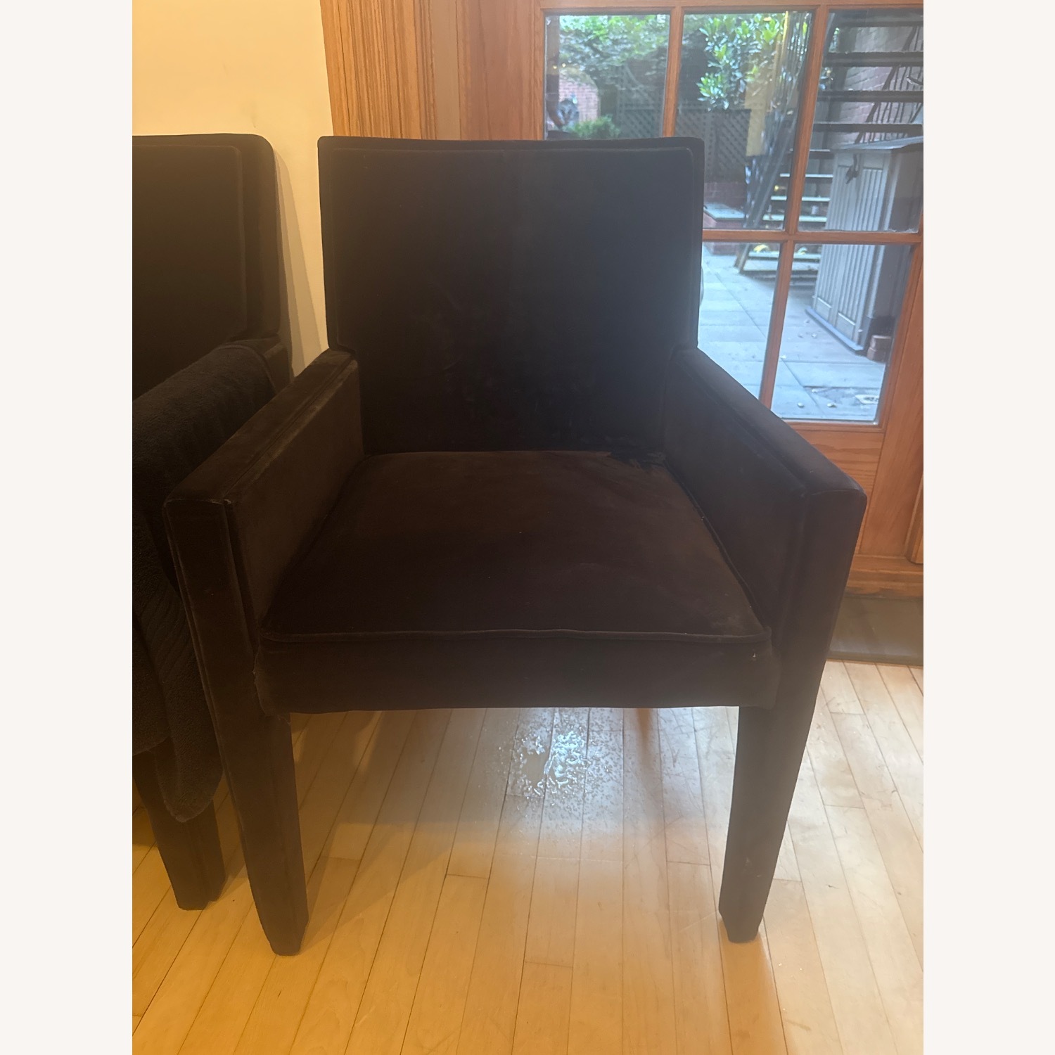 CB2 Torrey Mink Brown Upholstered Dining Armchair - image-4