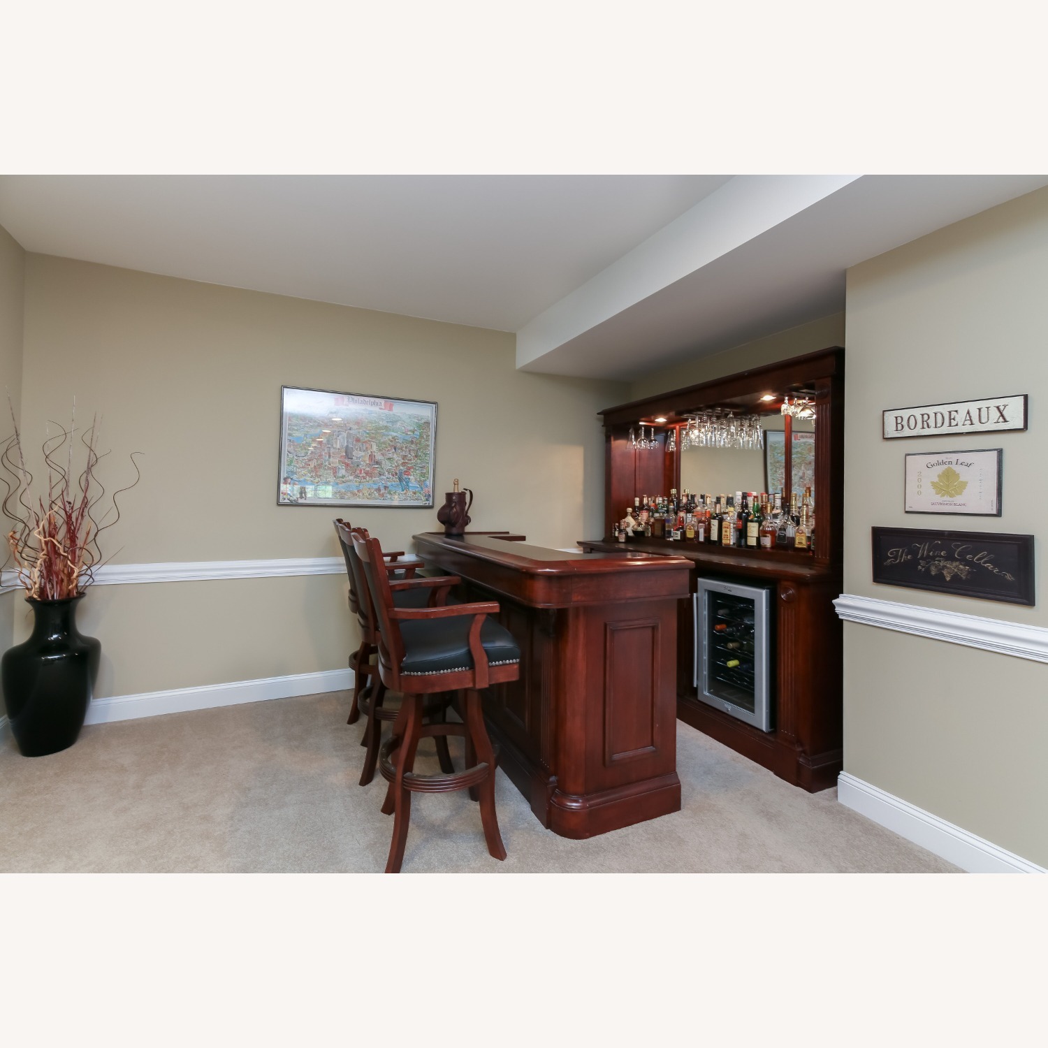 Classic Bar Set with Wine Cooler - image-1